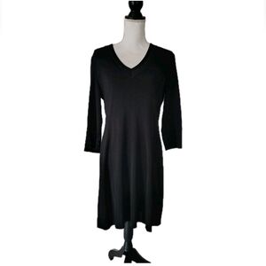 Misook Elegant Black V-Neck Dress Size S